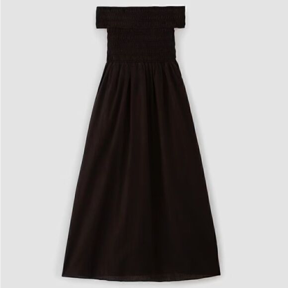 NEW The Gauze Off-the-Shoulder Midi Dress Black XS - Picture 5 of 5